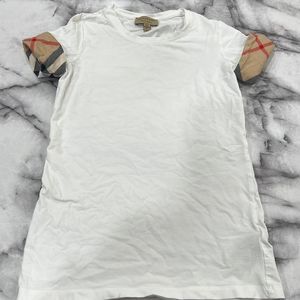1000% Auth Burberry White Pattern sleeve SS shirt Size XS